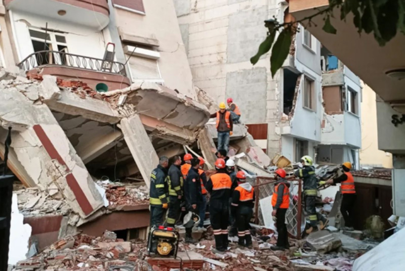 Turkey's Aurora Green on Strong Earthquake Ruins