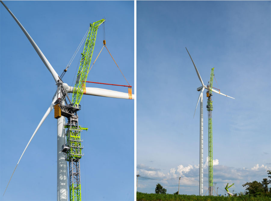 Zoomlion's wind turbine tower crane LW2800A-200NA in Thailand